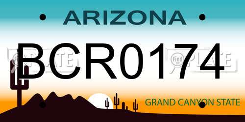 BCR0174 Arizona License Plate