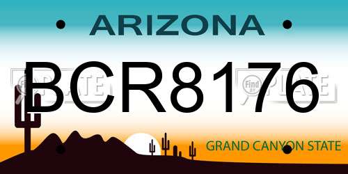 BCR8176 Arizona License Plate