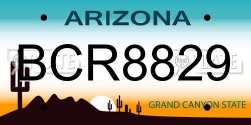 BCR8829 Arizona License Plate