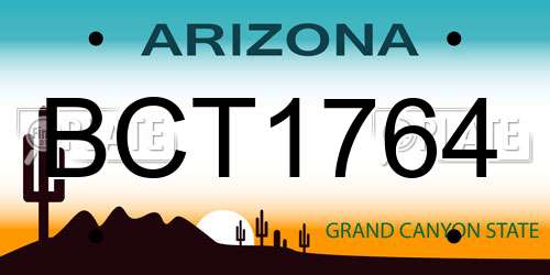 BCT1764 Arizona License Plate