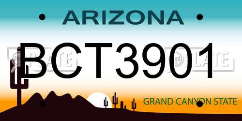 BCT3901 Arizona License Plate
