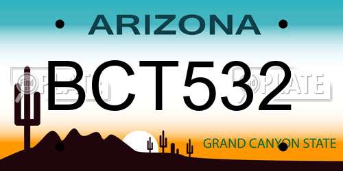 BCT532 Arizona License Plate