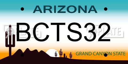 BCTS32 Arizona License Plate