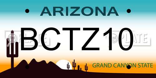 BCTZ10 Arizona License Plate
