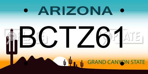 BCTZ61 Arizona License Plate