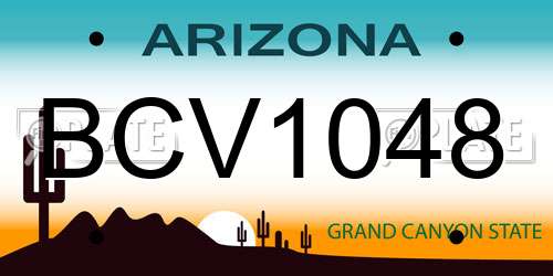 BCV1048 Arizona License Plate