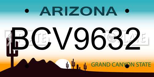 BCV9632 Arizona License Plate