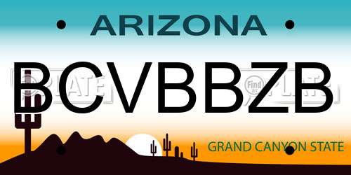 BCVBBZB Arizona License Plate
