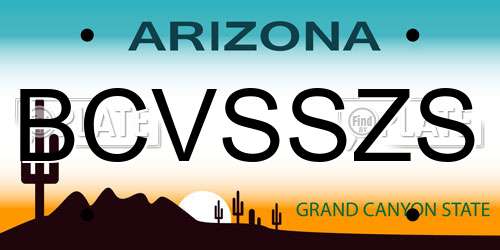 BCVSSZS Arizona License Plate