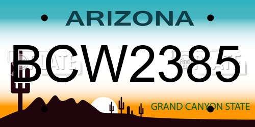 BCW2385 Arizona License Plate