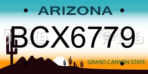 BCX6779 Arizona License Plate