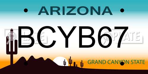 BCYB67 Arizona License Plate