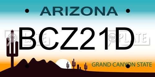 BCZ21D Arizona License Plate