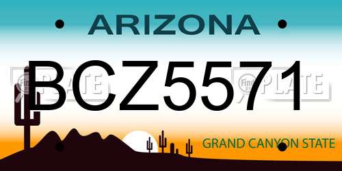 BCZ5571 Arizona License Plate
