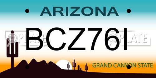 BCZ76I Arizona License Plate