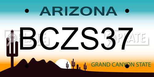 BCZS37 Arizona License Plate