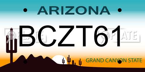 BCZT61 Arizona License Plate