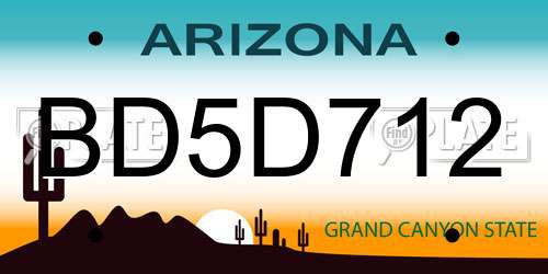 BD5D712 Arizona License Plate