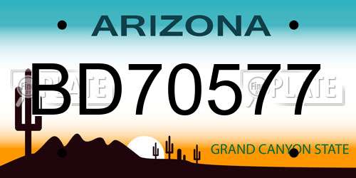 BD70577 Arizona License Plate