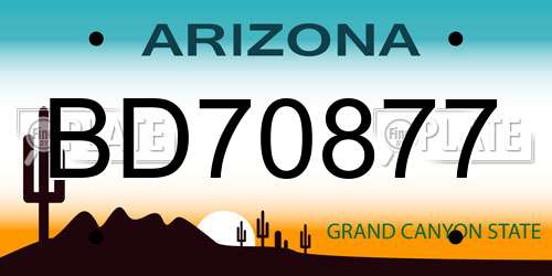 BD70877 Arizona License Plate