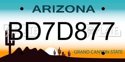 BD7D877 Arizona License Plate