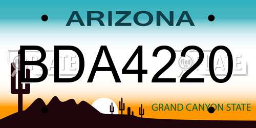 BDA4220 Arizona License Plate