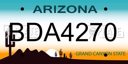 BDA4270 Arizona License Plate