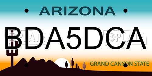 BDA5DCA Arizona License Plate