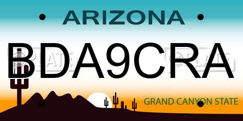 BDA9CRA Arizona License Plate