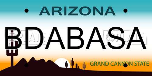 BDABASA Arizona License Plate