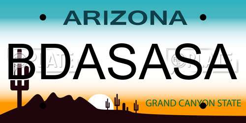BDASASA Arizona License Plate