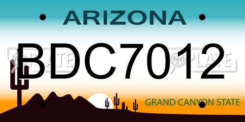 BDC7012 Arizona License Plate