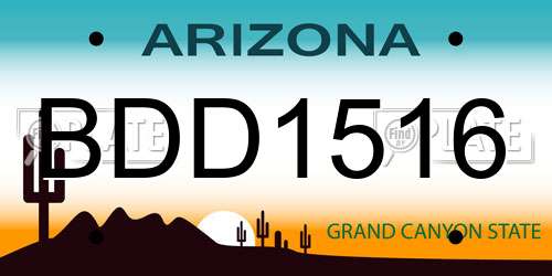 BDD1516 Arizona License Plate