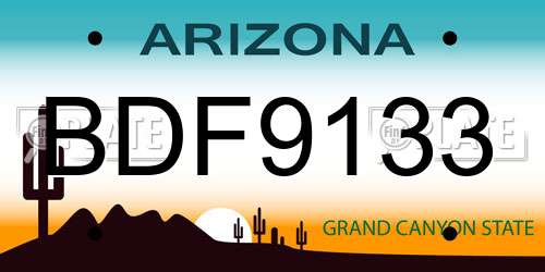 BDF9133 Arizona License Plate