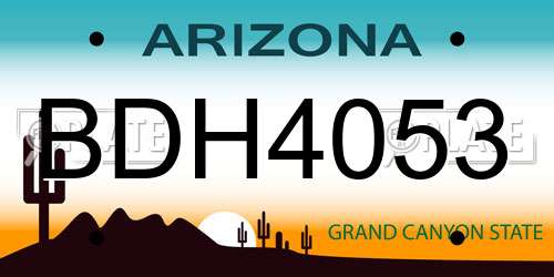 BDH4053 Arizona License Plate
