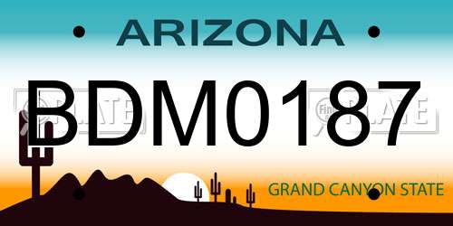 BDM0187 Arizona License Plate