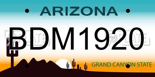 BDM1920 Arizona License Plate