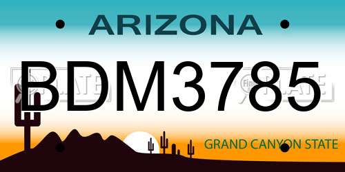 BDM3785 Arizona License Plate