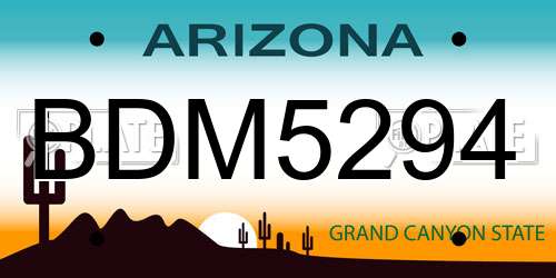 BDM5294 Arizona License Plate