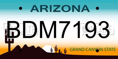 BDM7193 Arizona License Plate