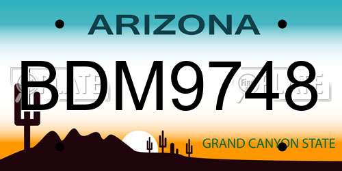BDM9748 Arizona License Plate