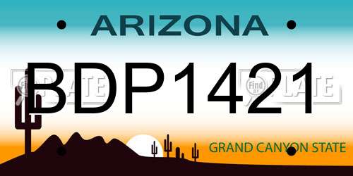 BDP1421 Arizona License Plate