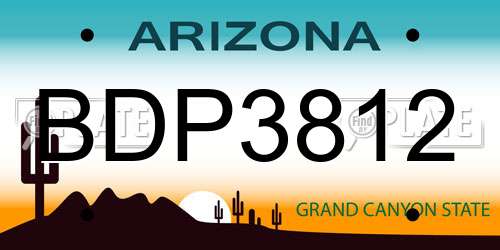 BDP3812 Arizona License Plate