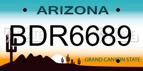 BDR6689 Arizona License Plate
