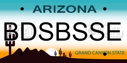BDSBSSE Arizona License Plate