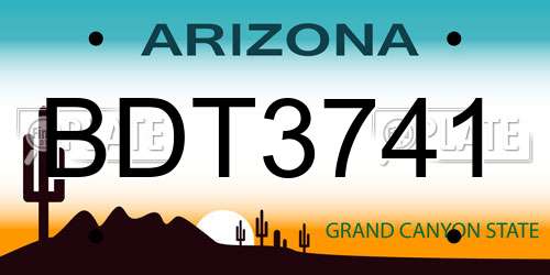 BDT3741 Arizona License Plate