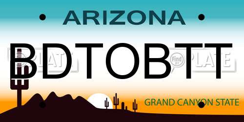 BDTOBTT Arizona License Plate