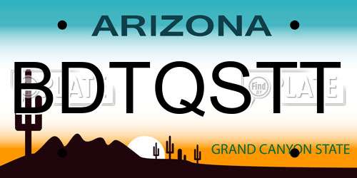 BDTQSTT Arizona License Plate