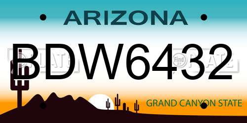 BDW6432 Arizona License Plate