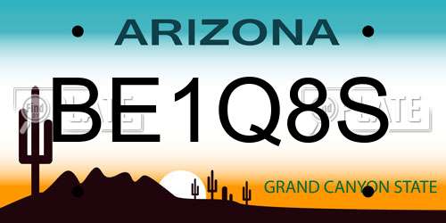 BE1Q8S Arizona License Plate